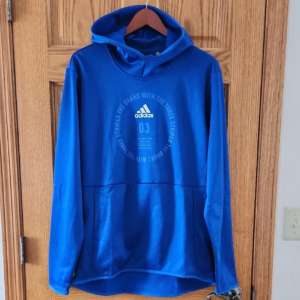 Adidas Men's Royal Blue Pullover Hoodie Sweatshirt NEW Medium